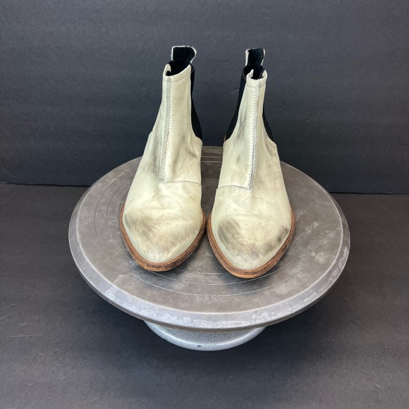 Free People Womens Ankle Boots Size EU 37 US 6.5 Bootie - DIRTY WHITE - Picture 3 of 10